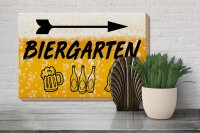 Holzschild 30x20cm Biergarten rechts Bier Schild