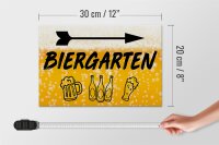 Holzschild 30x20cm Biergarten rechts Bier Schild