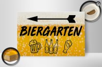 Holzschild 30x20cm Biergarten links Bier Schild