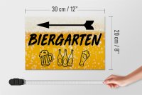 Holzschild 30x20cm Biergarten links Bier Schild