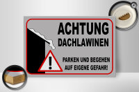 Holzschild Hinweis 30x20cm Achtung Dachlawinen Gefahr