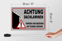 Holzschild Hinweis 30x20cm Achtung Dachlawinen Gefahr