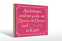 Holzschild Spruch 30x20cm am liebsten sind die mit Sonne