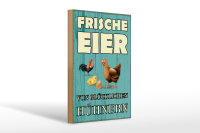 Holzschild Spruch 20x30cm frische Eier glückliche...