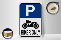 Holzschild Parken 20x30cm Biker only Motorrad