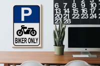 Holzschild Parken 20x30cm Biker only Motorrad