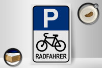 Holzschild Parken 20x30cm Parkplatz Radfahrer