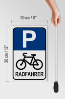 Holzschild Parken 20x30cm Parkplatz Radfahrer