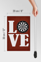 Holzschild Spruch 20x30cm Love Dart Schild