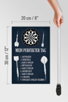 Holzschild Spruch 20x30cm mein perfekter Tag Darts Spiele