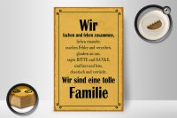 Holzschild Spruch 20x30cm wir sind eine tolle Familie