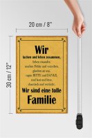 Holzschild Spruch 20x30cm wir sind eine tolle Familie