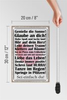 Holzschild Spruch 20x30cm genieße die Sonne sei einfach du