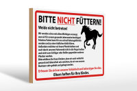 Holzschild Hinweis 30x20cm Bitte nicht füttern Pferde
