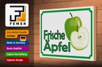 Holzschild Hinweis 30x20cm frische Äpfel Verkauf Hofladen