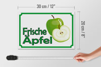 Holzschild Hinweis 30x20cm frische Äpfel Verkauf Hofladen