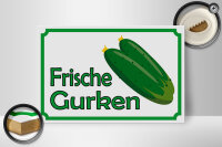 Holzschild Hinweis 30x20cm frische Gurken Verkauf Hofladen