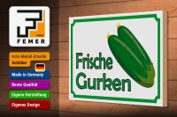 Holzschild Hinweis 30x20cm frische Gurken Verkauf Hofladen