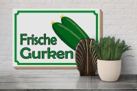 Holzschild Hinweis 30x20cm frische Gurken Verkauf Hofladen