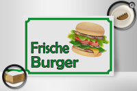 Holzschild Hinweis 30x20cm frische Burger Restaurant