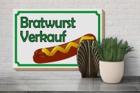 Holzschild Hinweis 30x20cm Bratwurst Verkauf Restaurant