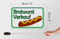 Holzschild Hinweis 30x20cm Bratwurst Verkauf Restaurant