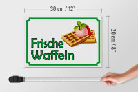 Holzschild Hinweis 30x20cm frische Waffeln Verkauf