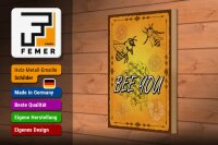 Holzschild Hinweis 20x30cm Bee you Biene Honig Imkerei