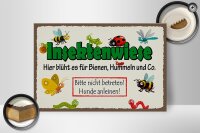 Holzschild Hinweis 30x20cm Insektenwiese Bienen Hummeln