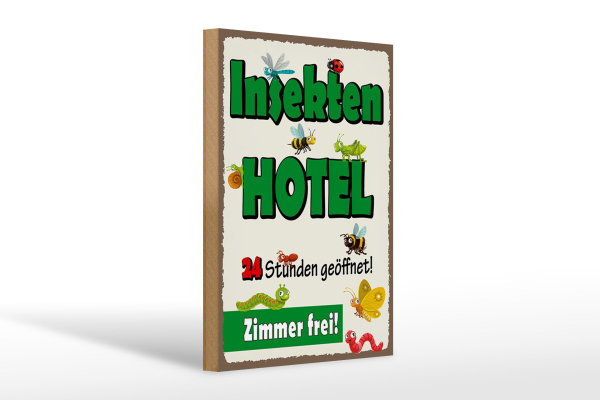 Holzschild Hinweis 20x30cm Insektenhotel Zimmer frei