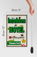Holzschild Hinweis 20x30cm Insektenhotel Zimmer frei