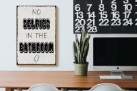 Holzschild Hinweis 20x30cm No Selfies in the Bathroom