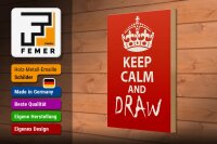 Holzschild Spruch 20x30cm Keep Calm and draw