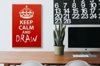 Holzschild Spruch 20x30cm Keep Calm and draw