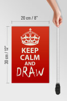 Holzschild Spruch 20x30cm Keep Calm and draw