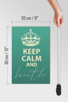 Holzschild Spruch 20x30cm Keep Calm and breath