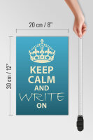 Holzschild Spruch 20x30cm Keep Calm and write on