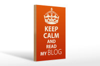 Holzschild Spruch 20x30cm Keep Calm and read my block