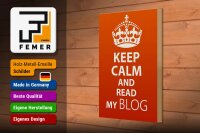 Holzschild Spruch 20x30cm Keep Calm and read my block