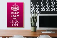 Holzschild Spruch 20x30cm Keep Calm and sew on