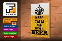 Holzschild Spruch 20x30cm Keep Calm and have a Beer Bier