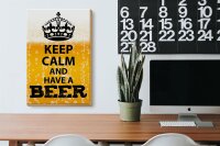 Holzschild Spruch 20x30cm Keep Calm and have a Beer Bier