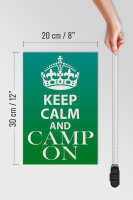 Holzschild Spruch 20x30cm Keep Calm and camp on Camping