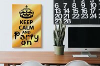 Holzschild Spruch 20x30cm Keep Calm and party on