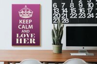 Holzschild Spruch 20x30cm Keep Calm and love her