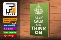 Holzschild Spruch 20x30cm Keep Calm and think on
