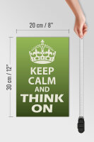 Holzschild Spruch 20x30cm Keep Calm and think on