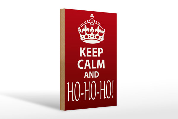 Holzschild Spruch 20x30cm Keep Calm and Ho Ho Ho Christmas