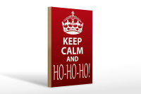 Holzschild Spruch 20x30cm Keep Calm and Ho Ho Ho Christmas