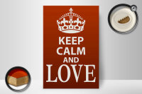 Holzschild Spruch 20x30cm Keep Calm and Love